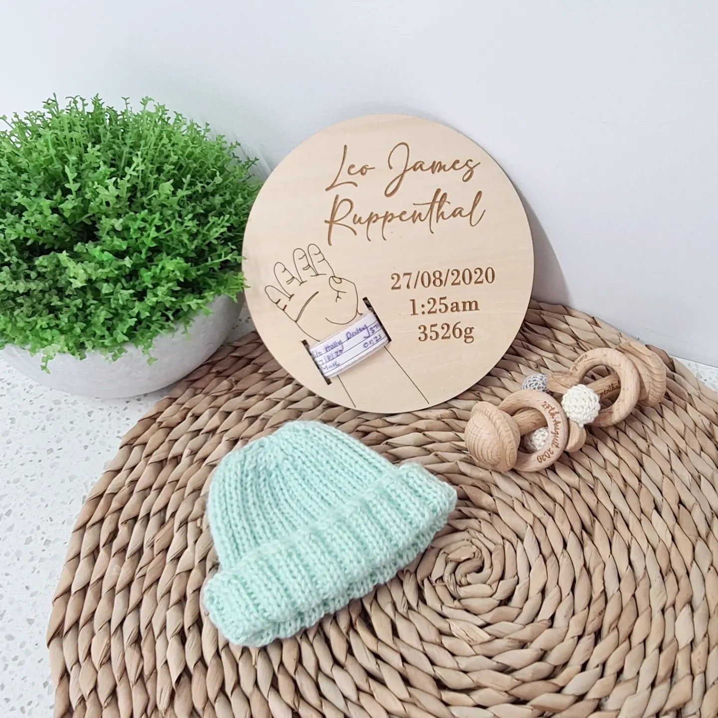 Personalised Baby Keepsake - Birth Band Board