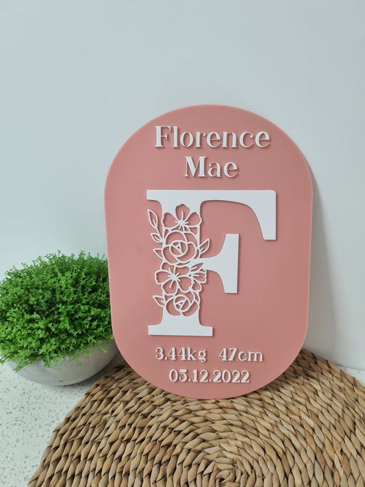 3D NURSERY NAME PLAQUE