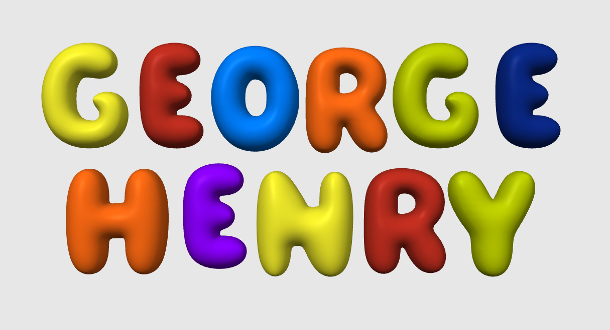 3D PRINTED BUBBLE LETTERS