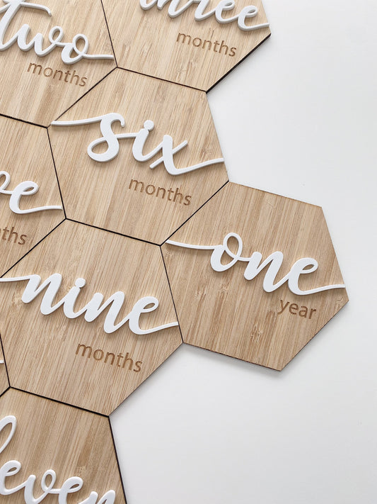 3D BABY MILESTONE CARDS BAMBOO